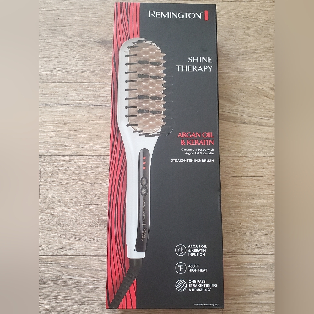 Straightening Brush Ceramic Infused W Argan Oil & Keratin REMINGTON New Sealed